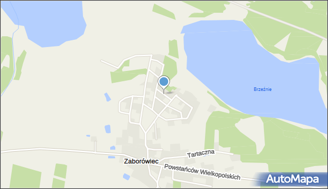 Zaborówiec, Jesiotrowa, mapa Zaborówiec