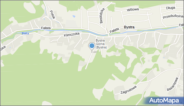 Bystra gmina Wilkowice, Jodłowa, mapa Bystra gmina Wilkowice