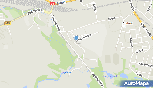 Bytom, Jodłowa, mapa Bytomia