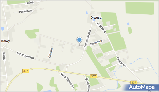 Drwęsa, Jodłowa, mapa Drwęsa