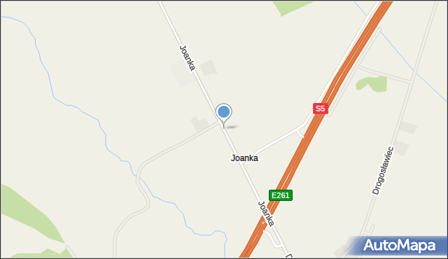 Joanka gmina Dopiewo, Joanka, mapa Joanka gmina Dopiewo