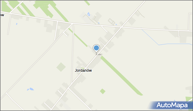 Jordanów gmina Brzeziny, Jordanów, mapa Jordanów gmina Brzeziny