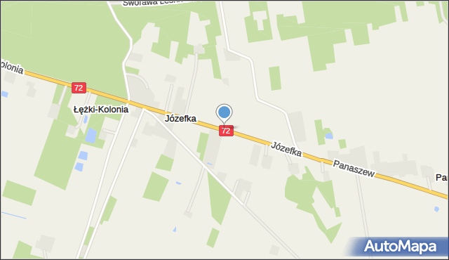 Józefka gmina Poddębice, Józefka, mapa Józefka gmina Poddębice