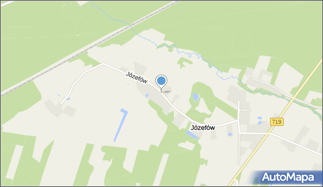 Józefów gmina Wiskitki, Józefów, mapa Józefów gmina Wiskitki