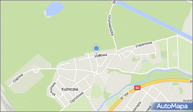 Kędzierzyn-Koźle, Jodłowa, mapa Kędzierzyna-Koźle