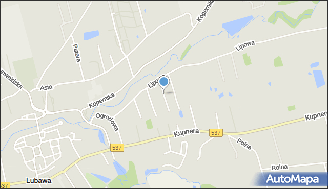 Lubawa, Jodłowa, mapa Lubawa