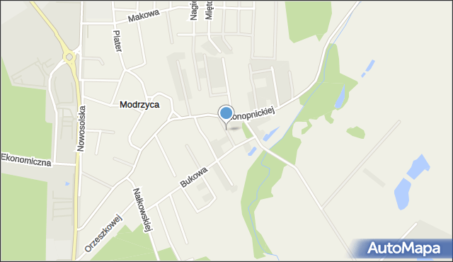 Modrzyca, Jodłowa, mapa Modrzyca