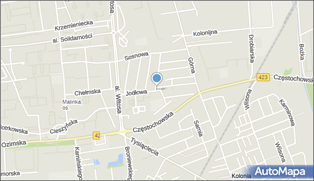 Opole, Jodłowa, mapa Opola