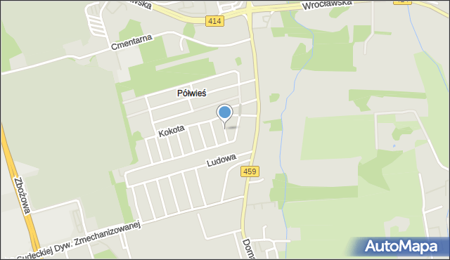 Opole, Jopa Franciszka, bp., mapa Opola