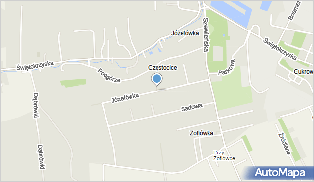 Ostrowiec Świętokrzyski, Józefówka, mapa Ostrowiec Świętokrzyski