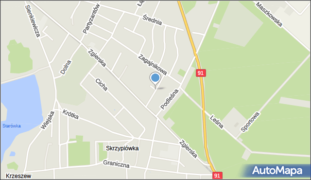 Ozorków, Jodłowa, mapa Ozorków