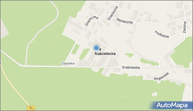 Piła Kościelecka, Jodłowa, mapa Piła Kościelecka