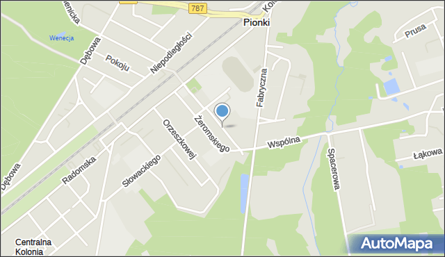 Pionki, Jordanowska, mapa Pionki