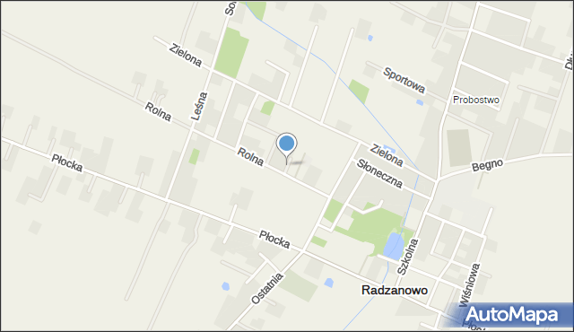 Radzanowo, Jodłowa, mapa Radzanowo
