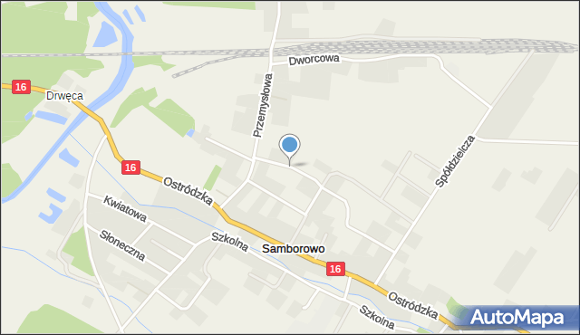 Samborowo, Jodłowa, mapa Samborowo