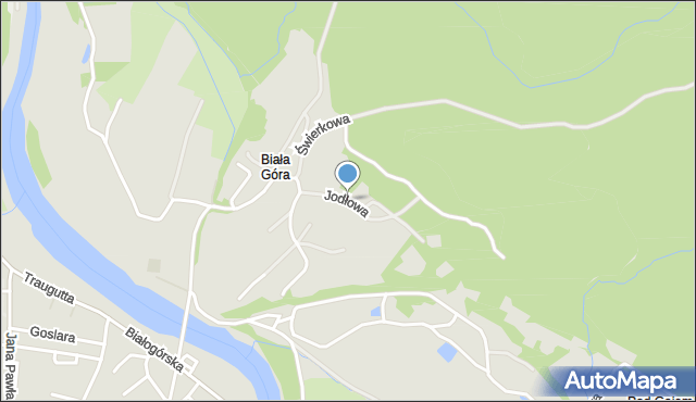 Sanok, Jodłowa, mapa Sanok