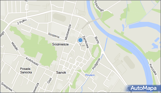 Sanok, Joselewicza Berka, płk., mapa Sanok