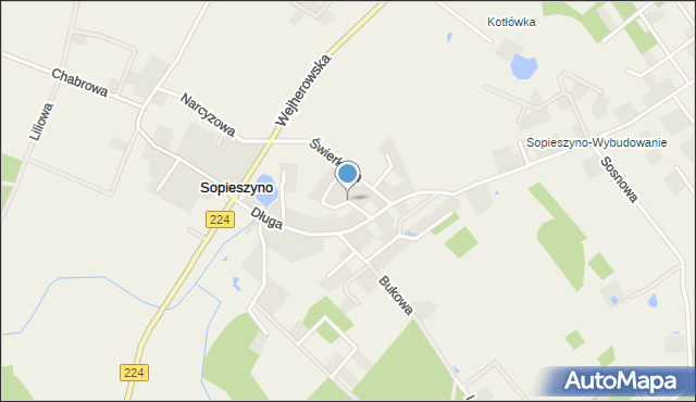 Sopieszyno, Jodłowa, mapa Sopieszyno