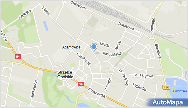 Strzelce Opolskie, Jordanowska, mapa Strzelce Opolskie