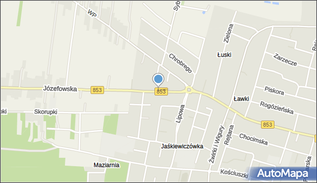 Tomaszów Lubelski, Józefowska, mapa Tomaszów Lubelski