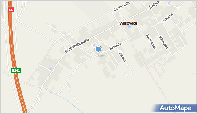 Wilkowice gmina Lipno, Jodłowa, mapa Wilkowice gmina Lipno