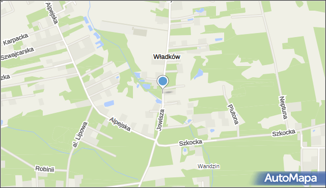 Władków, Jowisza, mapa Władków