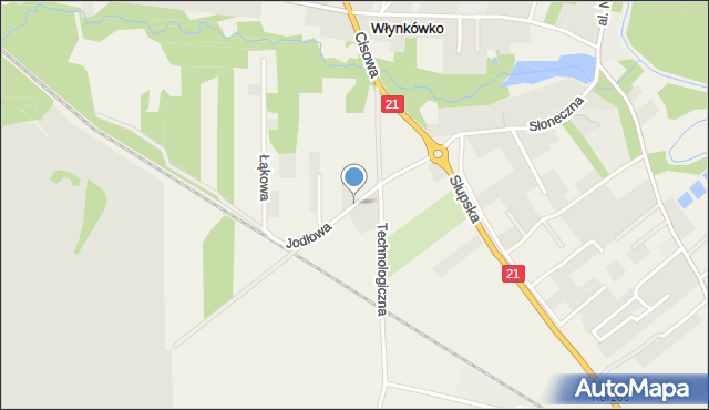 Włynkówko, Jodłowa, mapa Włynkówko