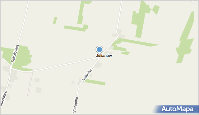 Julianów gmina Żelechlinek, Julianów, mapa Julianów gmina Żelechlinek