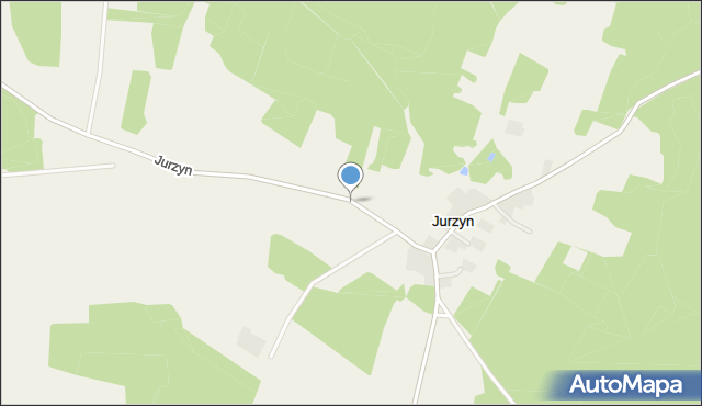 Jurzyn gmina Jasień, Jurzyn, mapa Jurzyn gmina Jasień