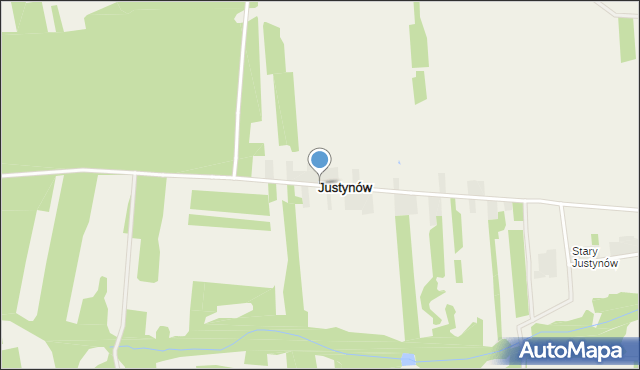 Justynów gmina Aleksandrów, Justynów, mapa Justynów gmina Aleksandrów