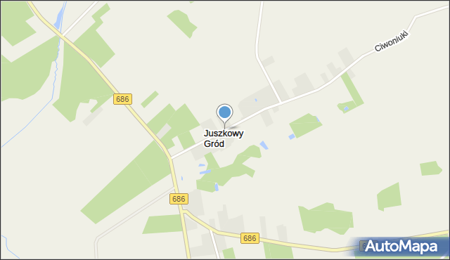 Juszkowy Gród, Juszkowy Gród, mapa Juszkowy Gród