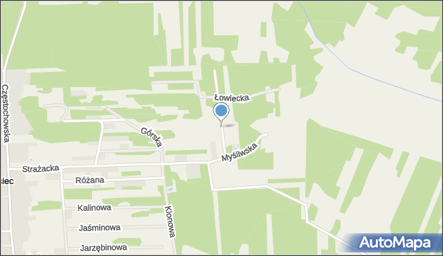 Łysiec, Jurajska, mapa Łysiec