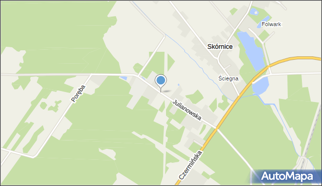 Skórnice, Julianowska, mapa Skórnice