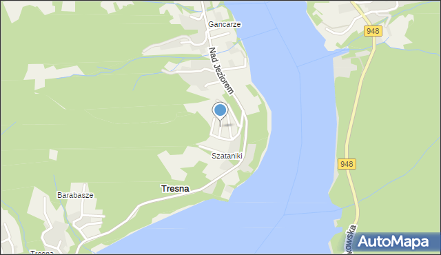 Tresna, Jutrzenki, mapa Tresna