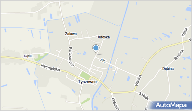 Tyszowce, Jurydyka, mapa Tyszowce