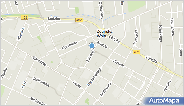 Zduńska Wola, Juliusza, mapa Zduńska Wola