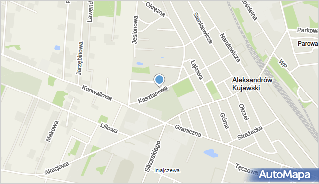 Aleksandrów Kujawski, Kasztanowa, mapa Aleksandrów Kujawski