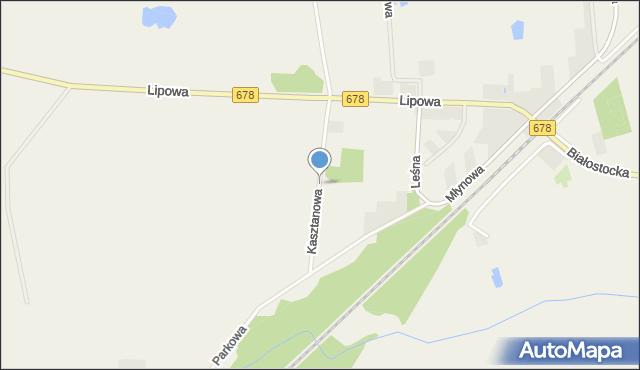 Baciuty, Kasztanowa, mapa Baciuty