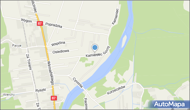 Barcice gmina Stary Sącz, Kamieniec Górny, mapa Barcice gmina Stary Sącz