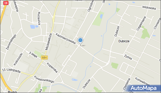 Bielsk Podlaski, Kazimierzowska, mapa Bielsk Podlaski