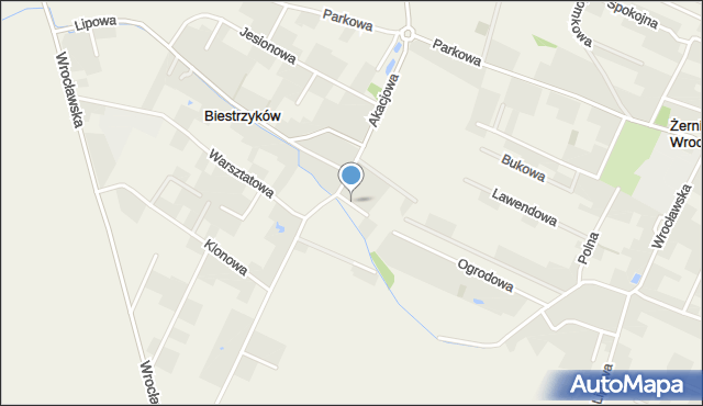 Biestrzyków, Kalinowa, mapa Biestrzyków