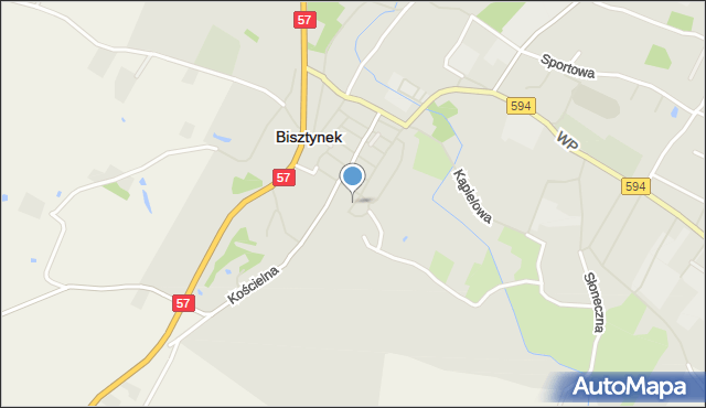 Bisztynek, Kajki Michała, mapa Bisztynek