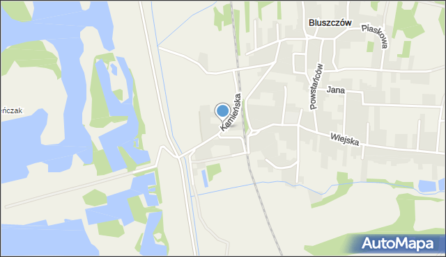 Bluszczów, Kamieńska, mapa Bluszczów