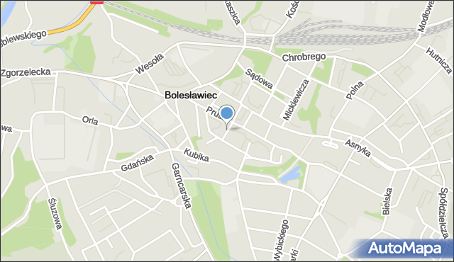 Bolesławiec, Karpecka, mapa Bolesławca