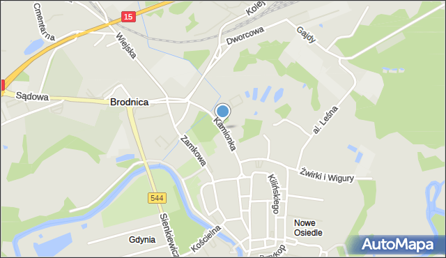 Brodnica, Kamionka, mapa Brodnica