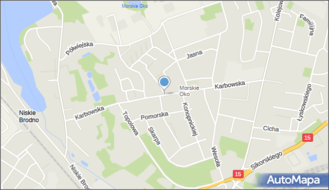 Brodnica, Karbowska, mapa Brodnica