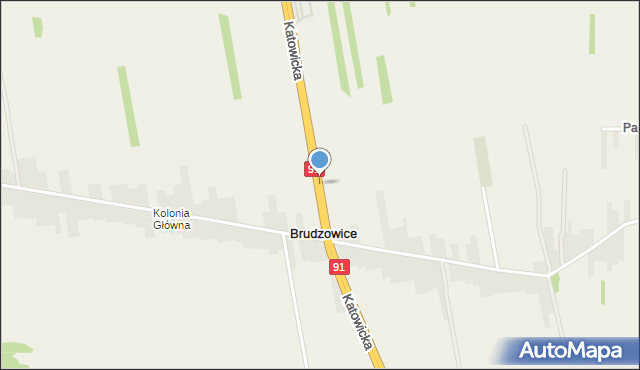 Brudzowice, Katowicka, mapa Brudzowice