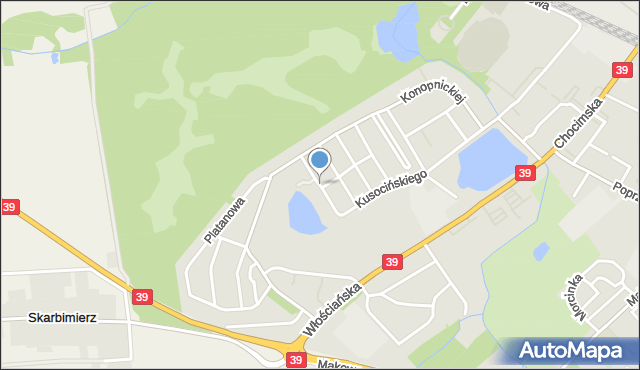 Brzeg, Kasztanowa, mapa Brzeg