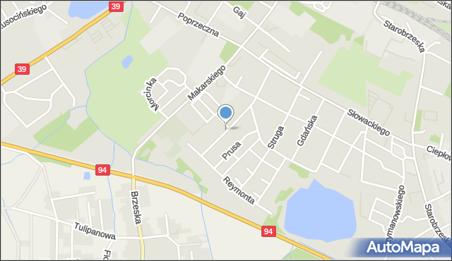 Brzeg, Katowicka, mapa Brzeg