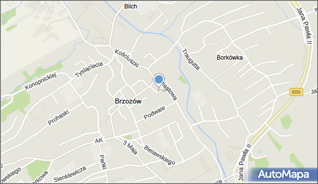 Brzozów, Kazimierzowska, mapa Brzozów
